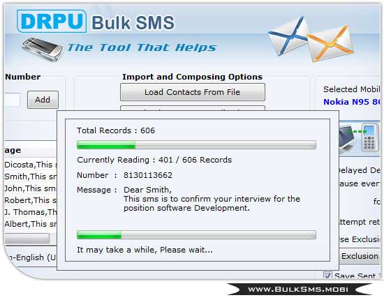 Screenshot of GSM Mobile SMS Marketing