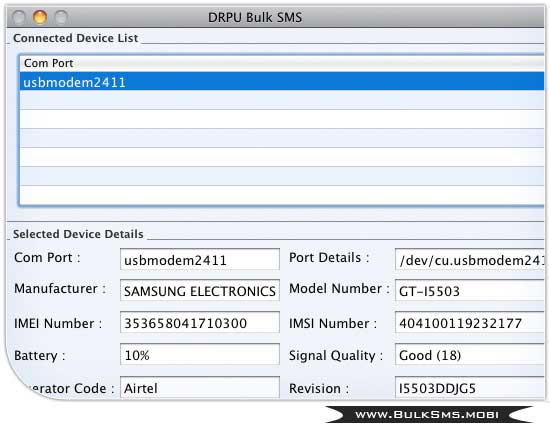 Screenshot of Mac Bulk SMS Gateway