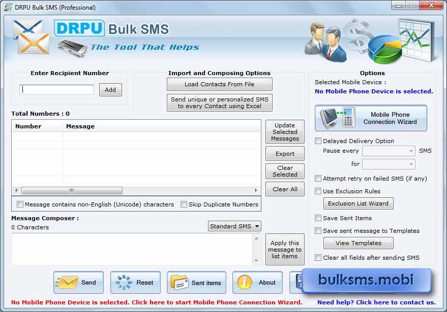 Screenshot of Bulk SMS