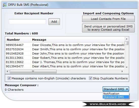 SMS Software screenshot