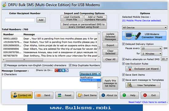 Modem Bulk SMS screenshot