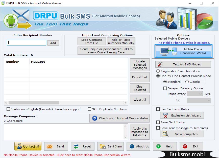 Bulk SMS Software for Android Mobile Phone