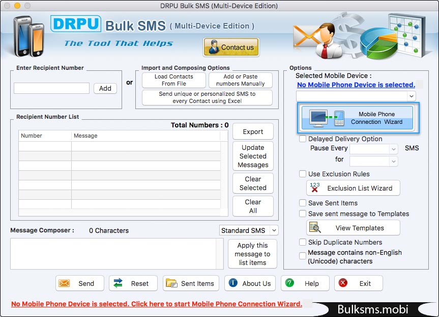 Mac Bulk SMS Software (Multi Device Edition)