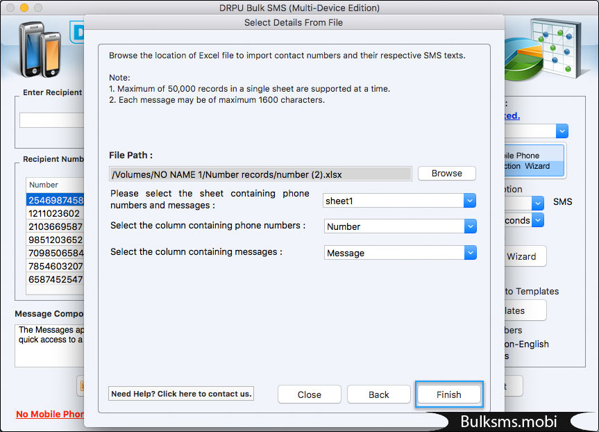 Browse the location of excel files