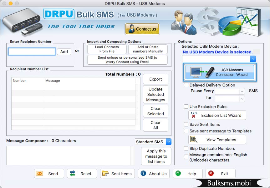 Mac Bulk SMS Software for USB Modems